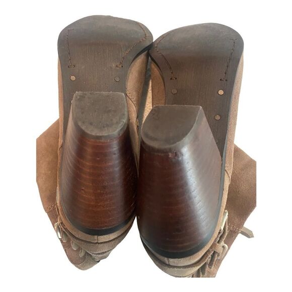 Sam Edelman Womens 7.5 Lucca Suede Buckle Ankle  Booties Boots Brown 2.5" Heel - Picture 4 of 13